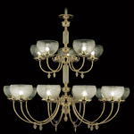 Chancery Chandelier - Polished Brass / Etched Glass