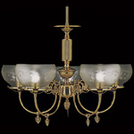 Chancery Chandelier - Polished Brass / Etched Glass