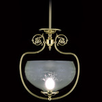 Chancery Pendant - Polished Brass / Etched Glass