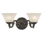 Napoleonic Double Wall Sconce - Antique Silver / White