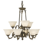 Napoleonic Chandelier - Brass / White