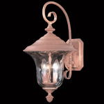 Carcassonne Outdoor Wall Sconce - Raw Copper / Clear Mottled
