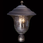 Carcassonne Cap Outdoor Post Light - Iron / Clear Mottled