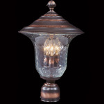 Carcassonne Cap Outdoor Post Light - Siena Bronze / Clear Mottled