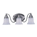 Magnolia Bathroom Vanity Light - Satin Pewter / White Glass