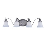 Magnolia Bathroom Vanity Light - Polished Nickel / White Glass