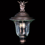 Carcassonne Gargoyle Outdoor Post Light - Siena Bronze / Clear Mottled