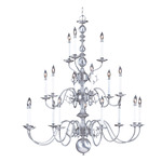 Jamestown Three Tier Foyer Chandelier - Satin Pewter