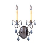 Liebestraum Candlestick Wall Sconce - Mahogany Bronze / Crystal