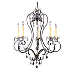 Liebestraum Candlestick Chandelier - Mahogany Bronze / Crystal