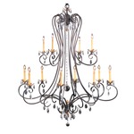 Liebestraum Candlestick Foyer Chandelier - Mahogany Bronze / Crystal