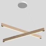 Line Light Duo Cross Pendant - White / Drift White Oak