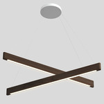 Line Light Duo Cross Pendant - White / Black Walnut