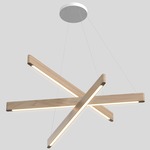 Line Light Trio Cross Pendant - White / Drift White Oak