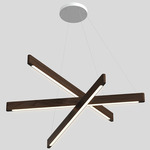 Line Light Trio Cross Pendant - White / Black Walnut