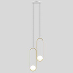 Mila 7 Multi Light Pendant - White Canopy / Brushed Brass
