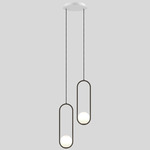 Mila 5 Multi Light Pendant - White Canopy / Silk Black