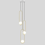 Mila 7 Multi Light Pendant - White Canopy / Brushed Brass