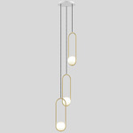 Mila 5 Multi Light Pendant - White Canopy / Brushed Brass