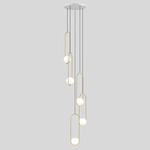 Mila 7 Multi Light Pendant - White Canopy / Brushed Brass