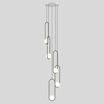 Mila 7 Multi Light Pendant - White Canopy / Silk Black