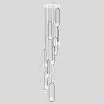 Mila 7 Multi Light Pendant - White Canopy / Silk Black