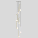 Mila 7 Multi Light Pendant - White Canopy / Brushed Brass