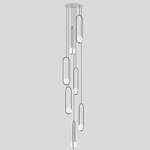 Mila 7 Multi Light Pendant - White Canopy / Silk Black