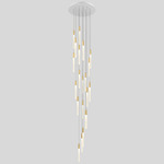 Cascadia Round Multi Light Pendant - White Canopy / Brushed Brass