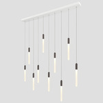 Cascadia Linear Pendant - White Canopy / Brushed Blackened Brass