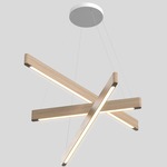 Line Light Trio Cross Pendant - White / Drift White Oak