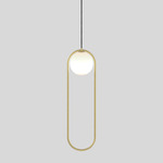 Mila Pendant - White Canopy / Brushed Brass