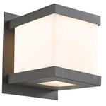 Step Outdoor Wall Sconce - Matte Black / Opal