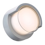 Geo Round Outdoor Wall Sconce - Silica / White