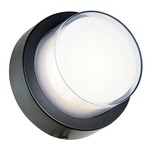 Geo Round Outdoor Wall Sconce - Matte Black / White