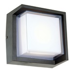 Geo Square Outdoor Wall Sconce - Matte Black / White
