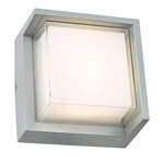 Geo Square Outdoor Wall Sconce - Silica / White