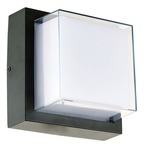 Geo Square Outdoor Wall Sconce - Matte Black / White