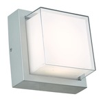 Geo Square Outdoor Wall Sconce - Silica / White