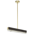 Artes Linear Pendant - Bronze / Satin Brass / Honed Alabaster