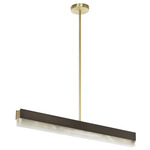 Artes Linear Pendant - Bronze / Satin Brass / Honed Alabaster