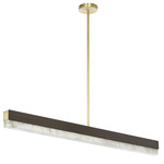 Artes Linear Pendant - Bronze / Satin Brass / Honed Alabaster