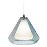 Armitage LED Pendant - Satin Nickel / Aqua