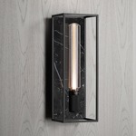 Caged Wall Sconce - Satin Black / Black Marble