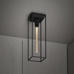 Caged 1.0 Ceiling Light Fixture - Satin Black / Black Marble