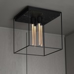 Caged 4.0 Ceiling Light Fixture - Satin Black / Black Marble