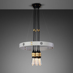 Hero Light Chandelier - Stone / Brass