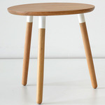 Crescenttown Side Table - White / Natural Oak