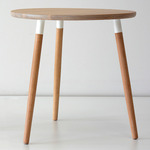 Crescenttown Side Table - White / Natural Oak