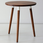 Crescenttown Side Table - White / Walnut